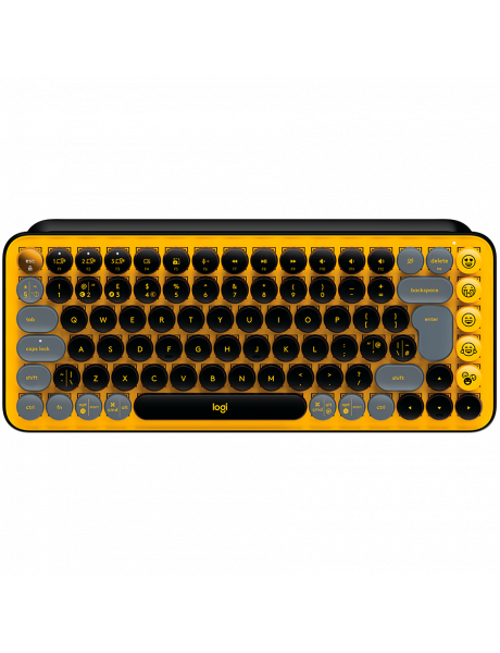 920-010735 LOGITECH POP Keys Bluetooth Mechanical Keyboard - BLAST YELLOW - US INT'L