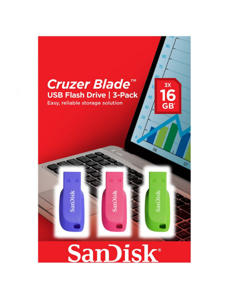 SDCZ50C-016G-B46T SanDisk Cruzer Blade USB Flash Drive 3-pack - 16GB*, EAN: 619659153755