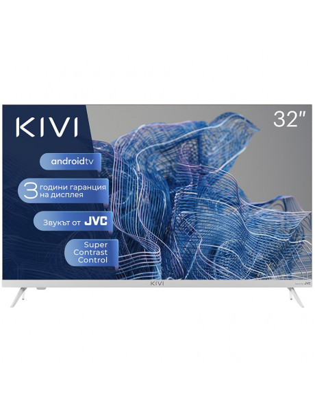32H750NW 32', HD, Google Android TV, White, 1366x768, 60 Hz, Sound by JVC, 2x8W, 33 kWh/1000h , BT5, HDMI ports 3, 24 months