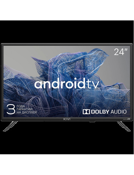24H750NB 24', HD, Google Android TV, Black, 1366x768, 60 Hz, Sound by JVC, 2x5W, 21 kWh/1000h , BT5, HDMI ports 3, 24 months