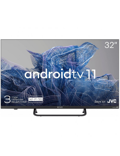 32', FHD, Android TV 11, Black, 1920x1080, 60 Hz, Sound by JVC, 2x8W, 27 kWh/1000h , BT5.1, HDMI ports 3, 24 months