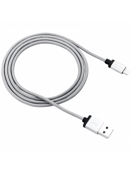 CNS-MFIC3DG CANYON MFI-3, Charge & Sync MFI braided cable with metalic shell, USB to lightning, certified by Apple, 1m, 0.28mm, Dark gray