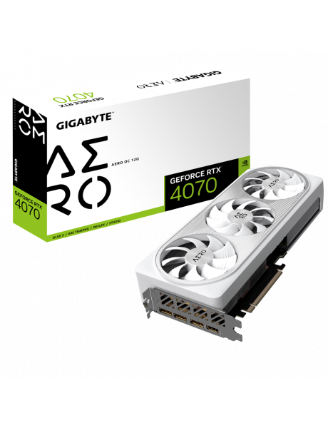 Gigabyte GV-N4070AERO OC-12GD 1.0 NVIDIA, 12 GB, GeForce RTX 4070, GDDR6X, PCI-E 4.0, HDMI ports quantity 1, Memory clock speed 21000 MHz