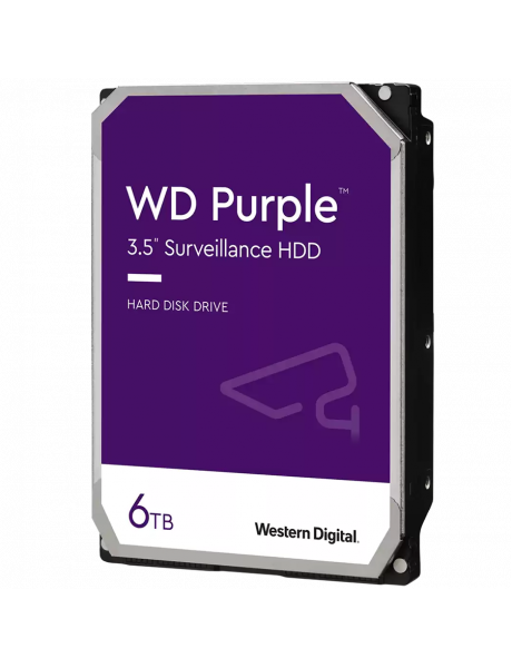 WD64PURZ HDD Video Surveillance WD Purple 6TB CMR, 3.5'', 256MB, SATA 6Gbps, TBW: 180