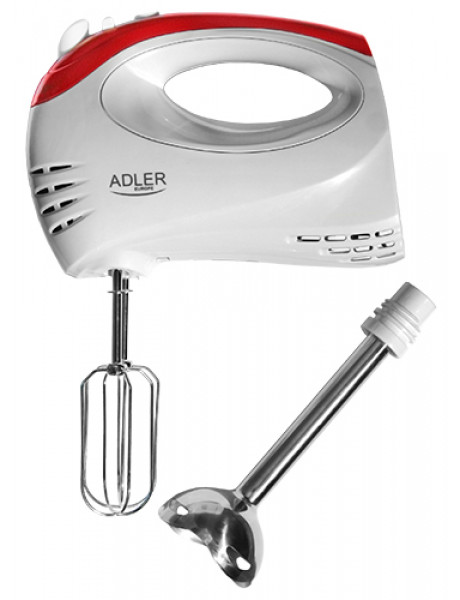 Adler Mixer AD 4212 Hand Mixer, 300 W, Number of speeds 5, Turbo mode, White