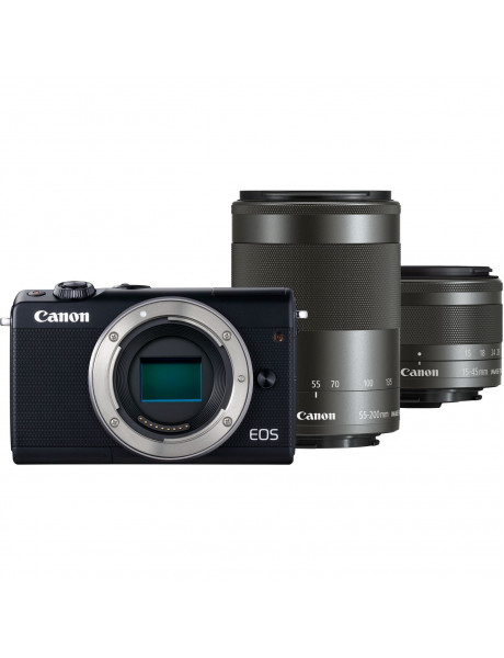 Canon EOS M100 15-45mm IS STM + 55-200mm IS STM (Black)