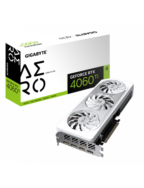 Gigabyte GV-N406TAERO OC-8GD 1.0 NVIDIA, 8 GB, GeForce RTX 4060 Ti, GDDR6, PCI-E 4.0, HDMI ports quantity 2, Memory clock speed 18000 MHz