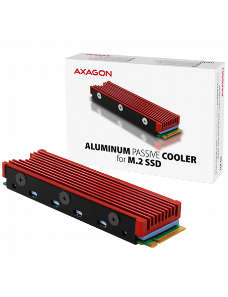 CLR-M2 AXAGON CLR-M2 passive - M.2 SSD, 80mm SSD, ALU body, silicone thermal pads