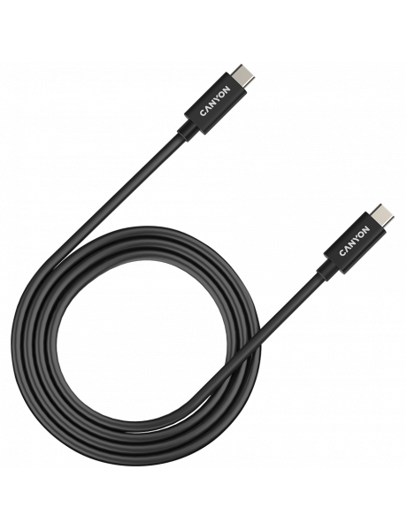 CNS-USBC44B CANYON UC-44, cable, U4-CC-5A1M-E, USB4 TYPE-C to TYPE-C cable assembly 40G 1m 5A 240W(ERP) with E-MARK, CE, ROHS, black