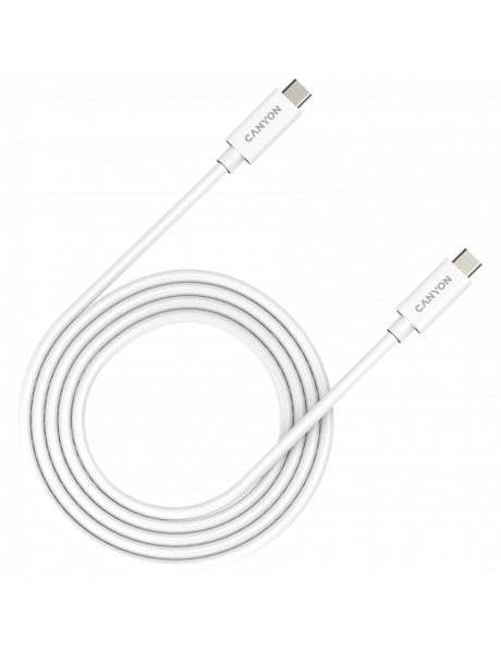 CNS-USBC42W CANYON UC-42, cable, U4-CC-5A2M-E, USB4 TYPE-C to TYPE-C cable assembly 20G 2m 5A 240W(ERP) with E-MARK, CE, ROHS, white