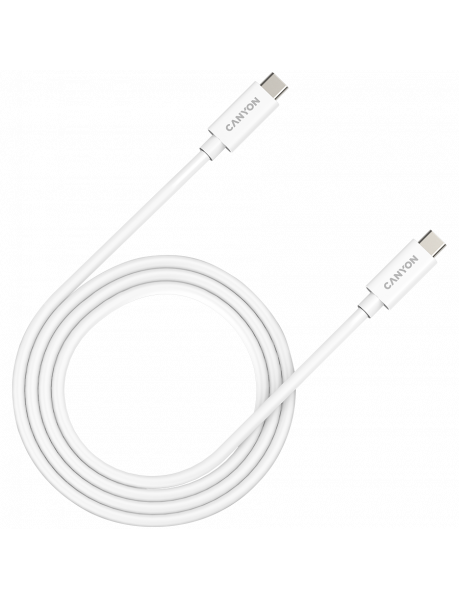 CNS-USBC44W CANYON UC-44, cable, U4-CC-5A1M-E, USB4 TYPE-C to TYPE-C cable assembly 40G 1m 5A 240W(ERP) with E-MARK, CE, ROHS, white