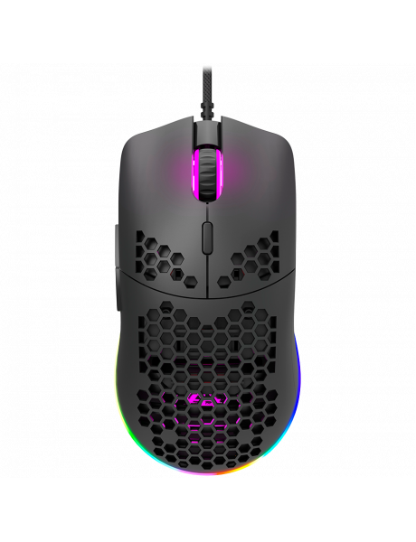 CND-SGM11B CANYON Puncher GM-11, Gaming Mouse with 7 programmable buttons, Pixart 3519 optical sensor, 4 levels of DPI and up to 4200, 5 million times key life, 1.65m Ultraweave cable, UPE feet and colorful RGB lights, Black, size:128.5x67x37.5mm, 105g