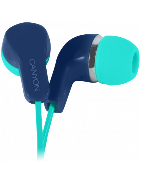 CNS-CEPM02GBL CANYON EPM-02 Stereo Earphones with inline microphone, Green+Blue, cable length 1.2m, 20*15*10mm, 0.013kg