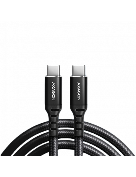 BUCM-CM30AB Axagon Data and charging USB 2.0 cable length 3 m. 3A. PD 60W, 3A. Black braided.