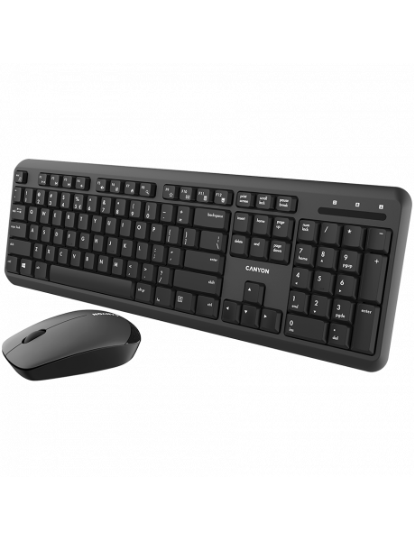 CNS-HSETW02-UK/US CANYON SET-W20, Wireless combo set,Wireless keyboard with Silent switches,104 keys, UK&US 2 in 1 layout,optical 3D Wireless mice 100DPI black