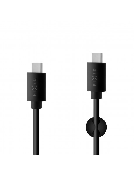 Fixed Data And Charging Cable With USB-C/USB-C Connectors and PD support 1 m, Black