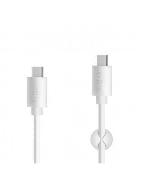 Fixed Data And Charging Cable With USB-C/USB-C Connectors and PD support 1 m, White