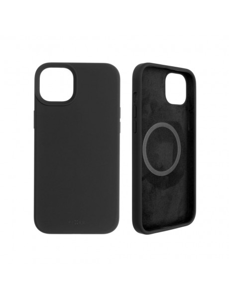 Fixed | MagFlow with MagSafe support | Back cover | Apple | iPhone 14 Plus | Liquid silicon | Black