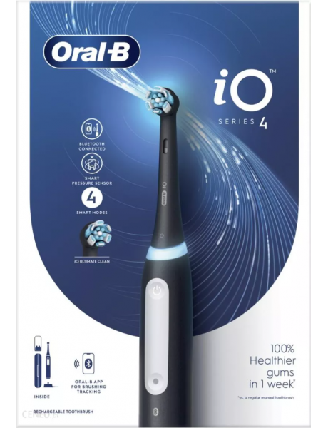 Oral-B Electric Toothbrush iO4 Series Rechargeable, For adults, Number of brush heads included 1, Matt Black, Number of teeth brushing modes 4