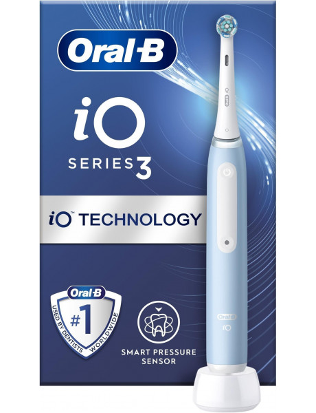 Oral-B Electric Toothbrush iO3 Series Rechargeable, For adults, Number of brush heads included 1, Ice Blue, Number of teeth brushing modes 3