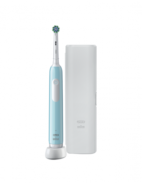 Oral-B Electric Toothbrush Pro Series 1 Cross Action Rechargeable, For adults, Number of brush heads included 1, Caribbean Blue, Number of teeth brushing modes 3