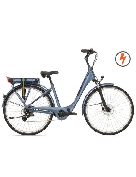 Elektrinis dviratis Rock Machine 28 Cityride e100SD (I) mėlynas matinis (L)