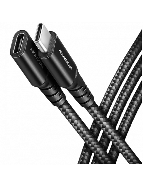 BUCM32-CF10AB Axagon Extension USB 20Gbps cable length 1 m. PD 240W, 5A, 8K HD video. Black braided.