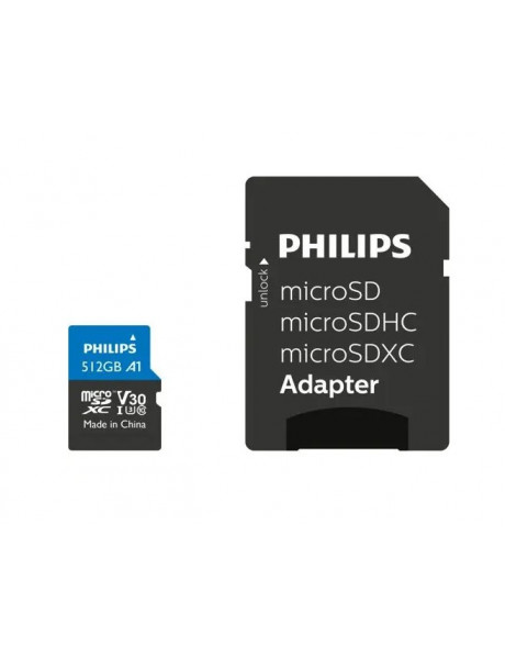 Philips MicroSDXC Card 512GB Class 10 UHS-I U3 incl. Adapter