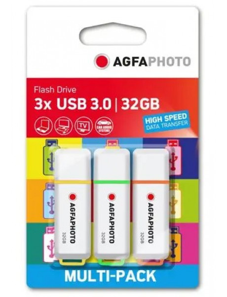 AgfaPhoto USB 3.0 Gen 1 32GB Color Mix MP3