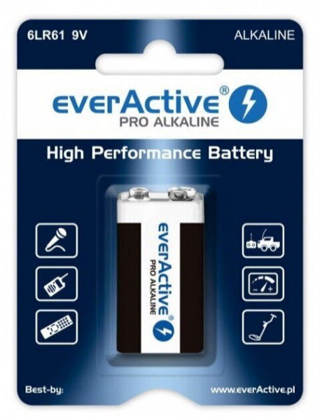 Baterijos 6LR61 everActive Pro Alkaline 6LR61 9V