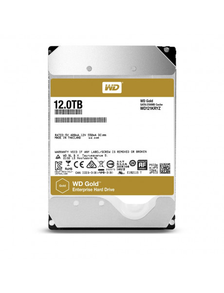 HDD|WESTERN DIGITAL|Gold|12TB|SATA 3.0|256 MB|7200 rpm|3,5