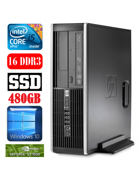 HP 8100 Elite SFF i5-650 16GB 480SSD GT1030 2GB DVD WIN10
