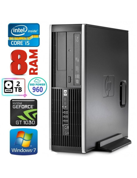 HP 8100 Elite SFF i5-750 8GB 960SSD+2TB GT1030 2GB DVD WIN7Pro