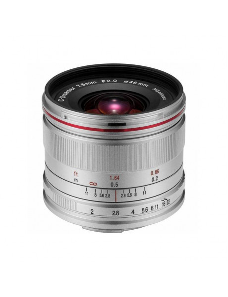 Objektyvas Laowa Lens C-Dreamer Lightweight 7.5 mm f/2.0 for Micro 4/3 (Silver)