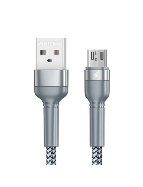 Cable USB Micro Remax Jany Alloy, 1m, 2.4A (silver)