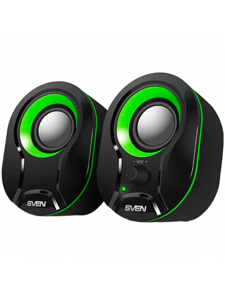 SV-015657 Speakers SVEN 290, black-green (5W,USB)