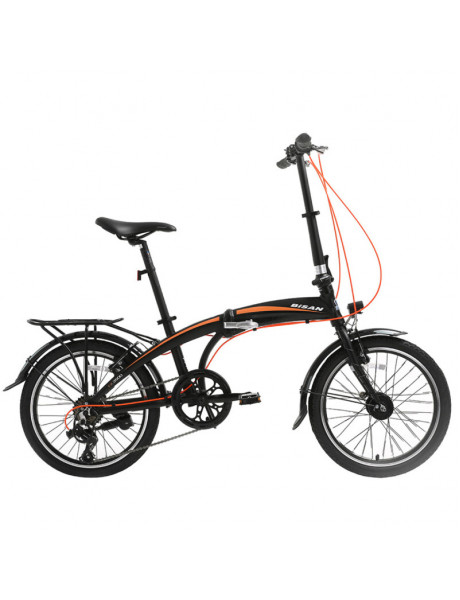 Sulankstomas dviratis Bisan 20 FX3500 TRN (PR10010251) juodas/oranžinis