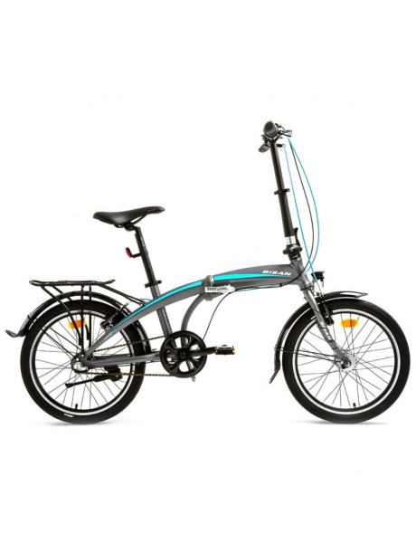 Sulankstomas dviratis Bisan 20 FX3500 NX3 (PR10010408) pilkas/mėlynas