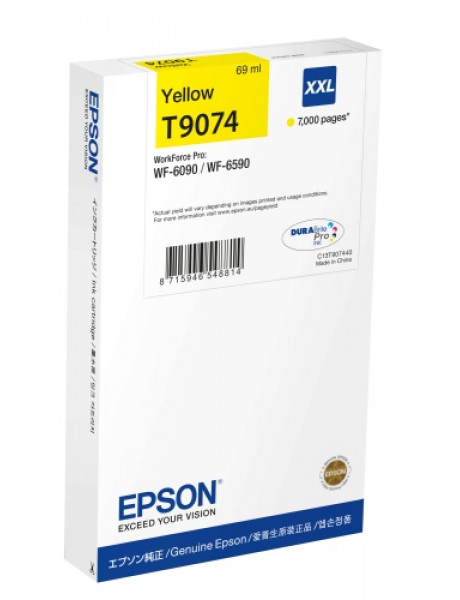 Epson T9074 XXL (C13T90744N) Rašalinė kasetė, Geltona