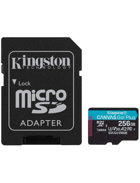Atminties kortelės Kingston 256GB microSDXC Canvas Go Plus 170R A2 U3 V30 Card