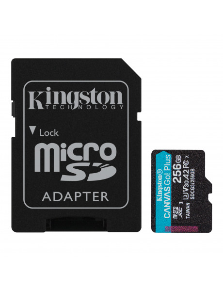 SDCG3/256GB Kingston 256GB microSDXC Canvas Go Plus 170R A2 U3 V30 Card + ADP, EAN: 740617301250