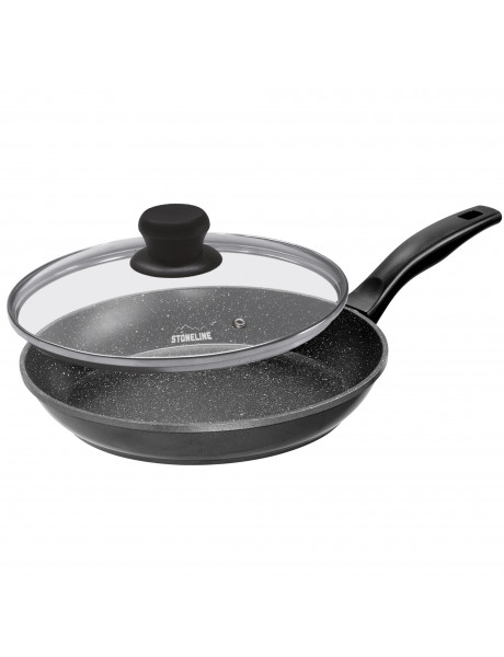 Stoneline Pan 7359 Frying, Diameter 26 cm, Suitable for induction hob, Lid included, Fixed handle, Anthracite