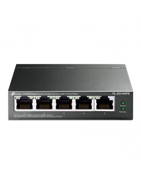 TP-LINK Switch TL-SG105PE Unmanaged Desktop PoE+ ports quantity 4 Power supply type External