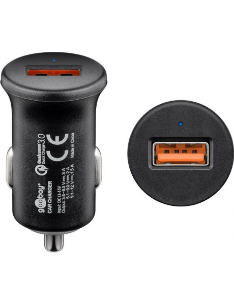 Goobay Quick Charge QC3.0 USB car fast charger USB 2.0 Female (Type A), Cigarette lighter Male