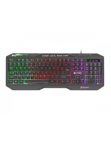 Fury HELLFIRE 2 Gaming keyboard, RGB LED light, RUS, Wired, Black