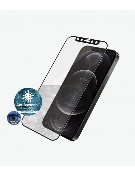 PanzerGlass Apple, iPhone 12/12 Pro, Antibacterial glass, Black, Anti-Blue Light Screen Protector, Case friendly