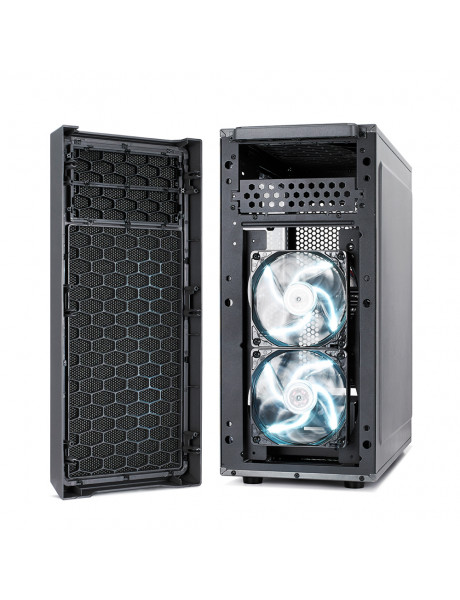 Fractal Design Focus G FD-CA-FOCUS-GY-W Side window, Left side panel - Tempered Glass, Gray, ATX, Power supply included No