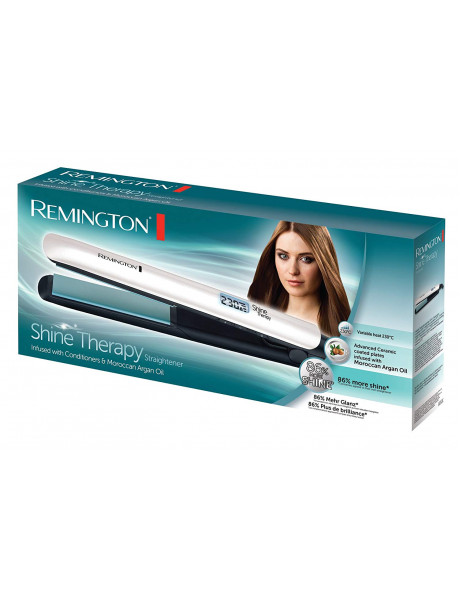 Remington Hair Straightener S8500 Shine Therapy Ceramic heating system Display Yes Temperature (max) 230 °C Number of heating levels 9 Silver